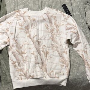 Men's Cream and Tan Crewneck Sweater